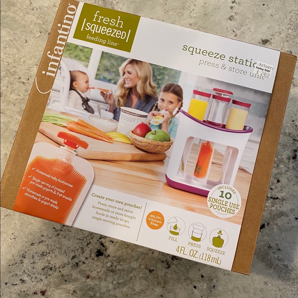 Squeeze station for babies